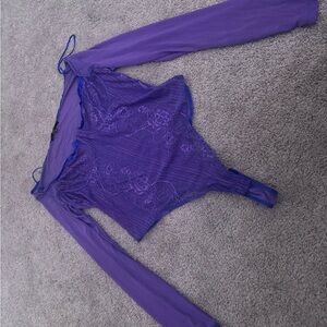 Elegant Purple Lace Bodysuit